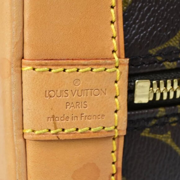 LOUIS VUITTON LV Logo Alma Hand Bag Monogram Leather Brown France M51130 73RJ880 - Picture 11 of 16